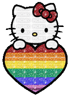 Rainbow glitter Hello Kitty