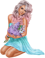 Woman with lilac. Leila - png ฟรี