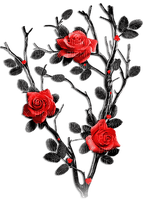 soave deco flowers rose branch fantasy gothic - Free PNG