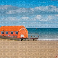 Beach with Orange Cafe - Free PNG
