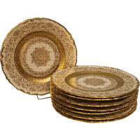 assietter- guld----plate- gold - Free PNG