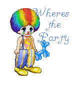 where's the party dollz clown sad balloon - GIF animé gratuit