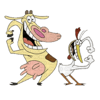 Cow and chicken sticker - png gratis