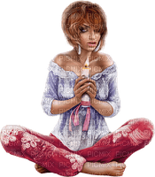 Woman, candles, Leila - kostenlos png