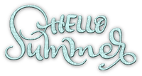 soave text hello summer teal - gratis png