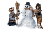 winter childs snowman enfants hiver - PNG gratuit