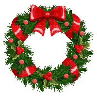 couronne de noel christmas wreath animated - GIF animé gratuit