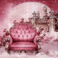 soave background animated fantasy castle sofa pink - Nemokamas animacinis gif