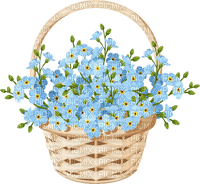 basket with flowers do not forget me - zdarma png