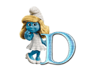 Kaz_Creations Alphabets Smurfs Letter D - бесплатно png