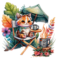 Camping - Cat - gratis png