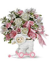 Kaz_Creations  Flowers Vase Plant Lamb Baby Girl - PNG gratuit