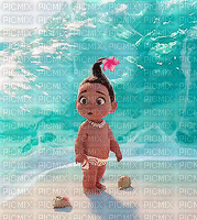 Moana and the sea - Free animated GIF