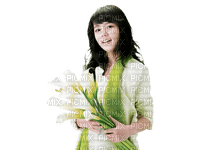 woman with flowers bp - kostenlos png