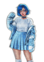 Rena blue Anime Winter Girl Mädchen - gratis png