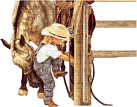 child with horse bp - 免费PNG