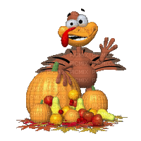 thanksgiving Turkey fun  bird gif anime animated animation tube - GIF animé gratuit