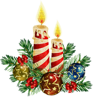 Kaz_Creations Christmas  Candles Decorations Baubles Balls - Free PNG