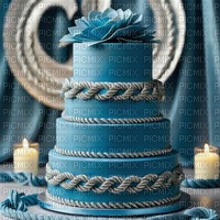 Blue Tiered Cake Background - ücretsiz png