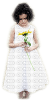 girl with flower - nemokama png