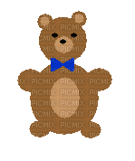 rainbow bow teddy bear - GIF animado gratis