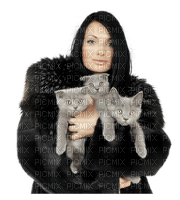 Femme avec chats - gratis png
