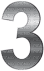 Kaz_Creations Numbers Silver 3 - ilmainen png