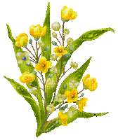 soave deco spring flowers branch animated  yellow