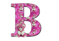 Kaz_Creations Alphabets Pink Teddy Letter B - gratis png