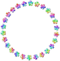 Circle.Flowers.Frame.Rainbow - png grátis