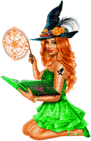 Woman.Witch.Magic.Halloween.Green - PNG gratuit