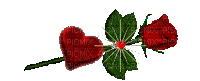 image encre animé effet fleur rose briller coeur coin anniversaire edited by me - GIF animasi gratis