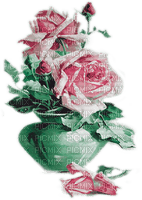 soave deco flowers rose vintage pink green - ingyenes png