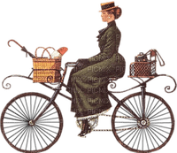 vintage woman bicycle - 無料png