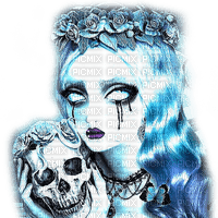 Y.A.M._Gothic woman skull - PNG gratuit