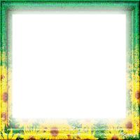 soave frame flowers sunflowers vintage  green - Free PNG