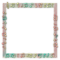 soave frame music note deco border pink green - PNG gratuit