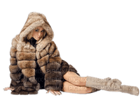 woman in fur bp - Free PNG