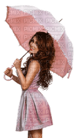 kvinna paraply-rosa - png ฟรี