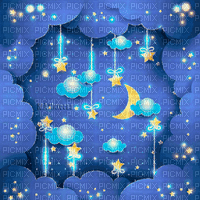 Y.A.M._Night, moon, stars background - GIF เคลื่อนไหวฟรี