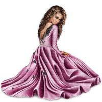 woman in pink dress - PNG gratuit