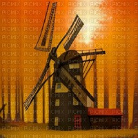 Windmill in an Orange Forest - kostenlos png