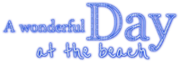 A Wonderful Day at the beach.Text.Blue - darmowe png