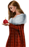 Woman with a candle. Red cloak. Leila - kostenlos png