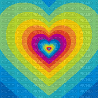 Rainbow Heart Backround - Gratis animeret GIF