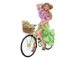 Kaz_Creations Woman-Femme-Bicycle-Bike - nemokama png