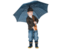 pojke-boy-umbrella - Free PNG