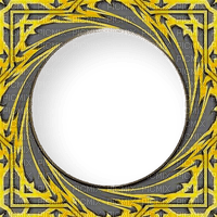 Yellow.Round.Frame.Cadre.Victoriabea - Free PNG