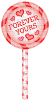 Lollipop.Hearts.Text.Forever Yours.Pink.Red - gratis png