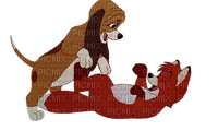 ✶ The Fox and the Hound {by Merishy} ✶ - Free PNG